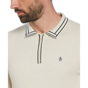 1/4 Zip Cotton Sweater Polo (Birch) 