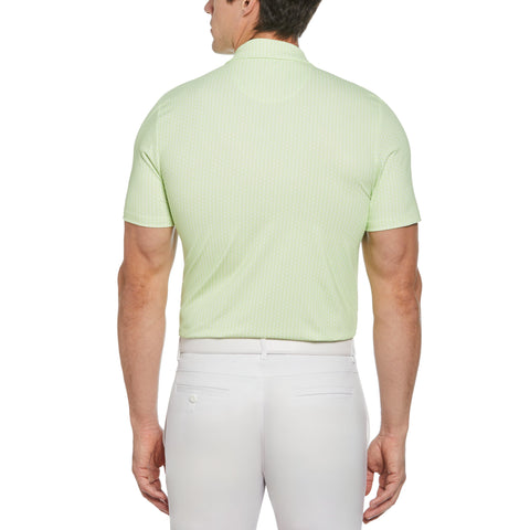 Allover Pete Print Short Sleeve Golf Polo Shirt (Shadow Lime) 