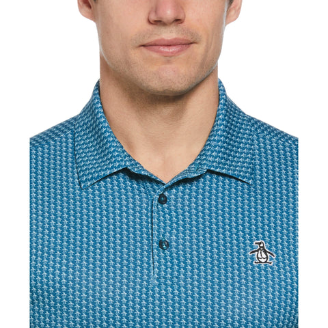 Allover Pete Print Short Sleeve Golf Polo Shirt (Corsair) 