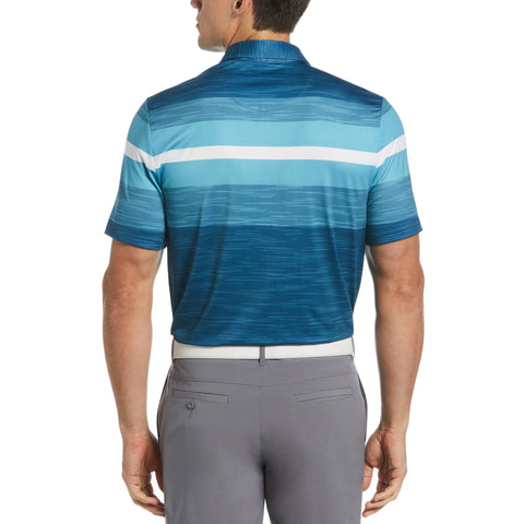 Color Block Engineered Marl Stripe Polo (Corsair) 