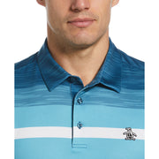 Color Block Engineered Marl Stripe Polo (Corsair) 