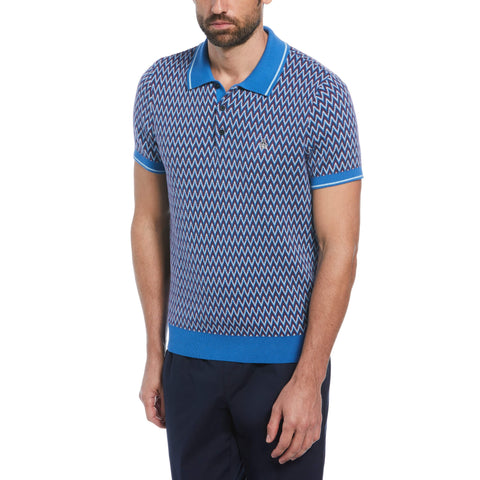 Cotton Jacquard Sweater Polo (Star Sapphire) 