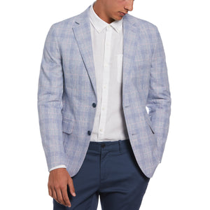 Linen Blend Sport Coat  (Blue/Pink) 