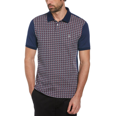 Mountain Print Jacquard Front Polo (Medieval Blue) 