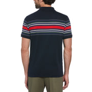 Organic Cotton Chest Stripe Polo (Dark Sapphire) 