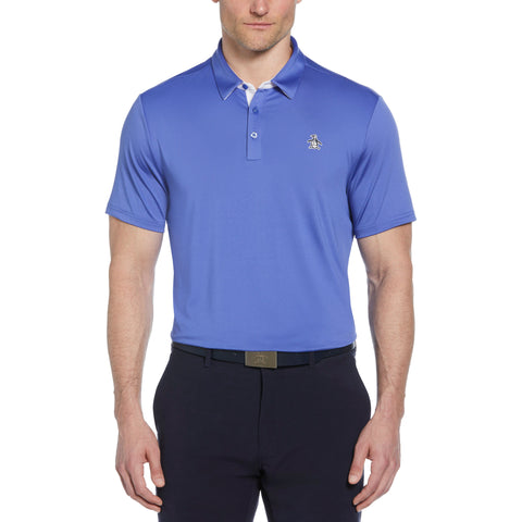 Original Block Design Short Sleeve Golf Polo Shirt (Amparo Blue) 