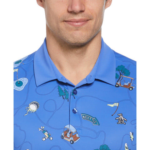 Pete’s Game Print Polo (Amparo Blue) 