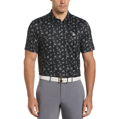 Retro Arcade Print Polo (Caviar) 