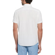 Seersucker Crinkle Yarn Solid Shirt (Bright White) 