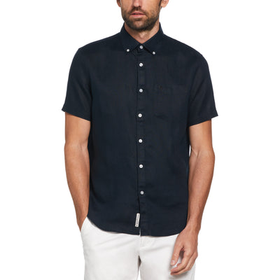 Washed Linen Shirt (True Black) 