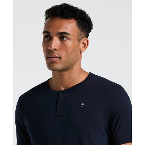 Short Sleeve Henley Tee (Dark Sapphire) 