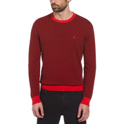 Tonal Jacquard Sweater (Racing Red) 