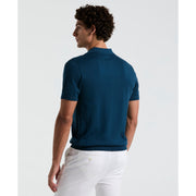 Vertical Stripe Sweater Polo (Blue Wing Teal) 