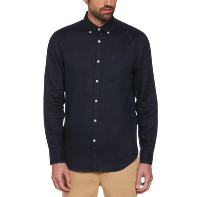 Washed Linen Shirt (Dark Sapphire) 