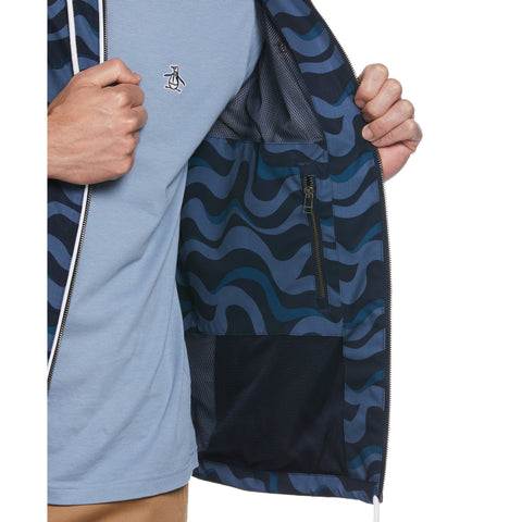 Wavy Print Ripstop Jacket (Dark Sapphire) 