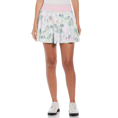 Womens Knit Golf Skort with Hem Flounce