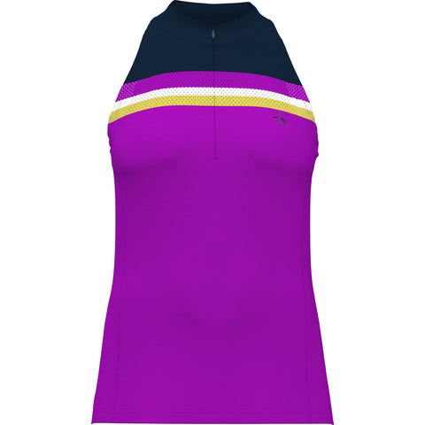 Women's Tennis Halter Tank  (Purple Cactus Flower) 