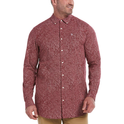 Big & Tall EcoVero™ Woven Poplin Stretch Shirt (Cabernet) 